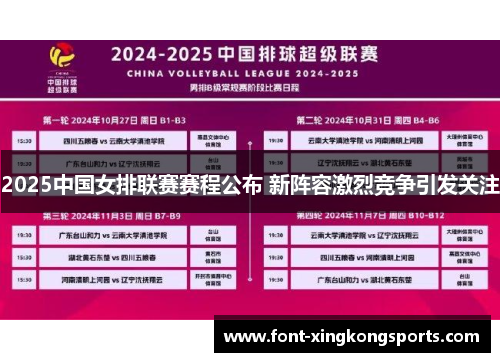 2025中国女排联赛赛程公布 新阵容激烈竞争引发关注